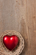 Heart symbol on wood