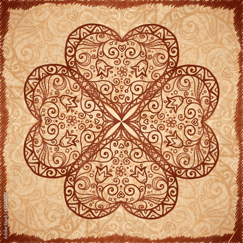 Vector: Vintage beige vector ornate background in Indian style Vintage beige vector ornate background in Indian style