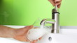 Fillig glass of mains water, drinking water