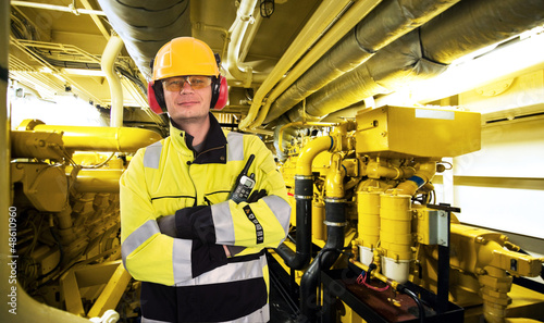 Photo: Engine room worker Engine room worker