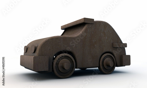 Illustration: wooden car wooden car