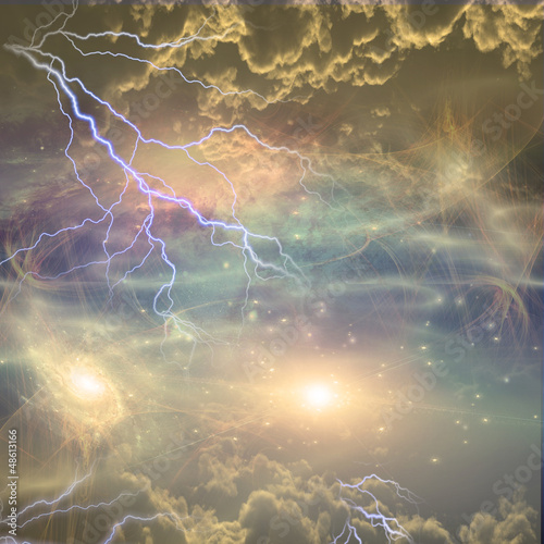Illustration: Nebulous filaments swirl and gather in deep space Nebulous filaments swirl and gather in deep space