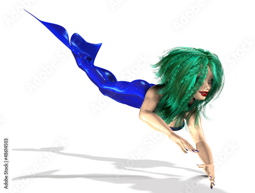Illustration: Mermaid with green hair Mermaid with green hair