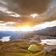 Tent in mountains