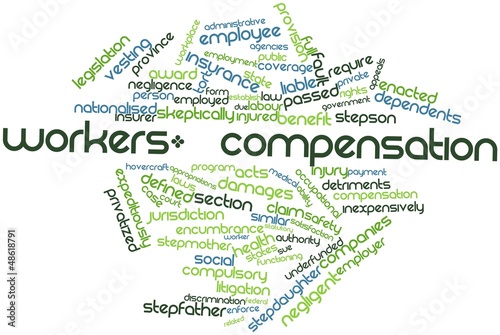 Illustration: Word cloud for Workers' compensation Word cloud for Workers' compensation