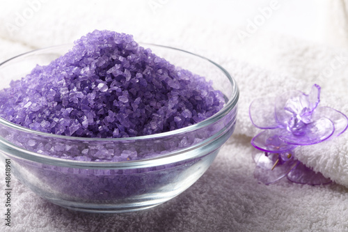 Photo: bath salt with towel bath salt with towel