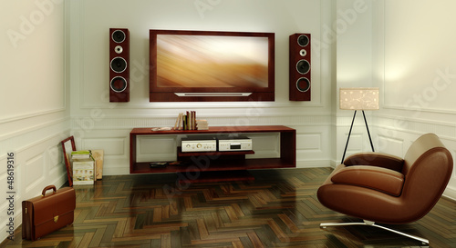 Illustration: Homecinema in "art noveau" Homecinema in "art noveau"
