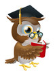 Owl reading book