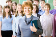 Teacher and students