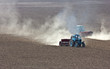 Tractor plowing the field