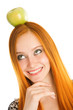 Photo: girl with apple girl with apple