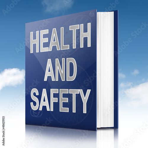 Illustration: Health and safety text book. Health and safety text book.