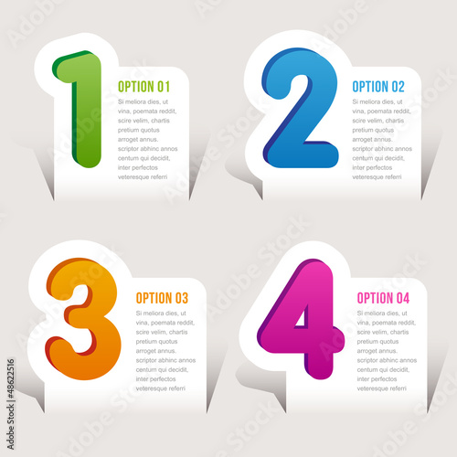 Vector: one, two, three, four options - Vector graphic design one, two, three, four options - Vector graphic design