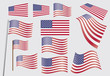 Vector: set of United States flags vector illustration set of United States flags vector illustration