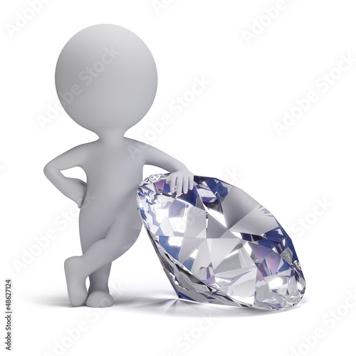 Illustration: 3d small people - diamond 3d small people - diamond