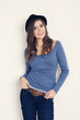 Happy brunette woman