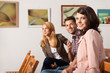 young attractive people at art show