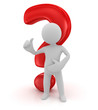 Illustration: Question mark and character Question mark and character