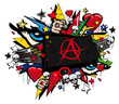 Anarchy anarchist flag graffiti flag street art illustration