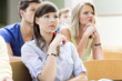 Group of university students concerned with a lecture