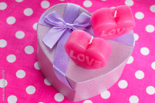 Photo: Love candles and gift box Love candles and gift box