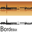 Bordeaux skyline in orange background