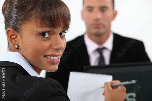Photo: Secretary taking notes Secretary taking notes