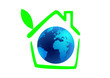 planet earth in the green house with leaf