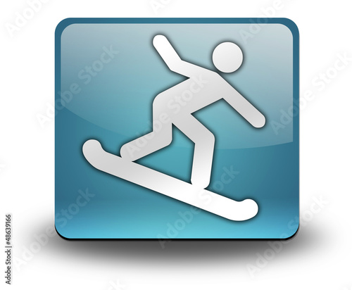 Illustration: Light Blue 3D Effect Icon "Snowboarding" Light Blue 3D Effect Icon "Snowboarding"
