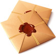 Vintage paper envelope with sealing wax stamp