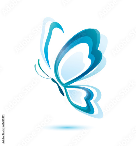 Vector: blue butterfly, beauty concept blue butterfly, beauty concept