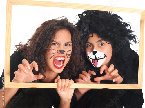Photo: zwei mädchen mit hunde und katze schminke zwei mädchen mit hunde und katze schminke