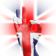 Photo: Hand OK sign with UK flag Hand OK sign with UK flag