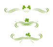 Elements in vintage style with clover leafs. Symmetric inward