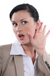 Woman dying to hear the latest gossip