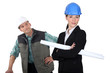 Construction worker flirting