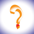 Vector: Orange question mark symbol in 3d representing concept of questi Orange question mark symbol in 3d representing concept of questi