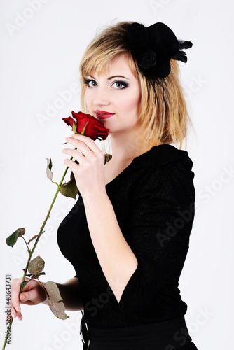Photo: lady with rose lady with rose