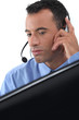 businessman wearing a headset