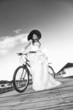 asian bride on beach