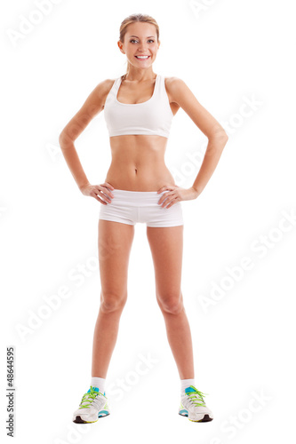 Photo: isolated woman wearing sportswear isolated woman wearing sportswear