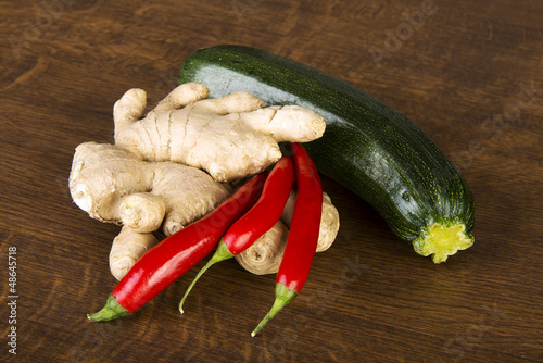 Photo: Zucchini, imbir and red hot chilie peppers Zucchini, imbir and red hot chilie peppers