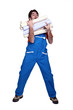 Photo: Man laden with rolls of wallpaper Man laden with rolls of wallpaper