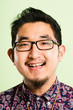 happy man portrait real people high definition green background