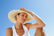 Woman with straw hat