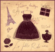 Vector illustration with symbols of french fashion