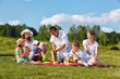Foto: family picnic in park family picnic in park