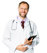 Photo: smiling doctor with a plane-table smiling doctor with a plane-table