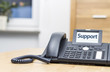 modern phone with the word -support- on display