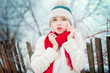 Winter blonde Woman portrait
